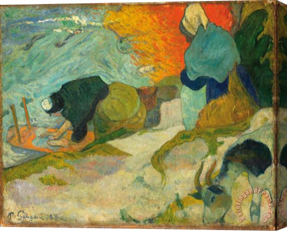 Paul Gauguin Laveuses A Arles (washerwomen in Arles) Stretched Canvas Print / Canvas Art