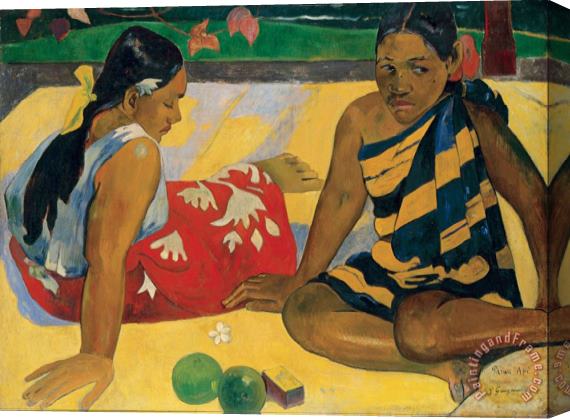 Paul Gauguin Parau Api. What News Stretched Canvas Painting / Canvas Art