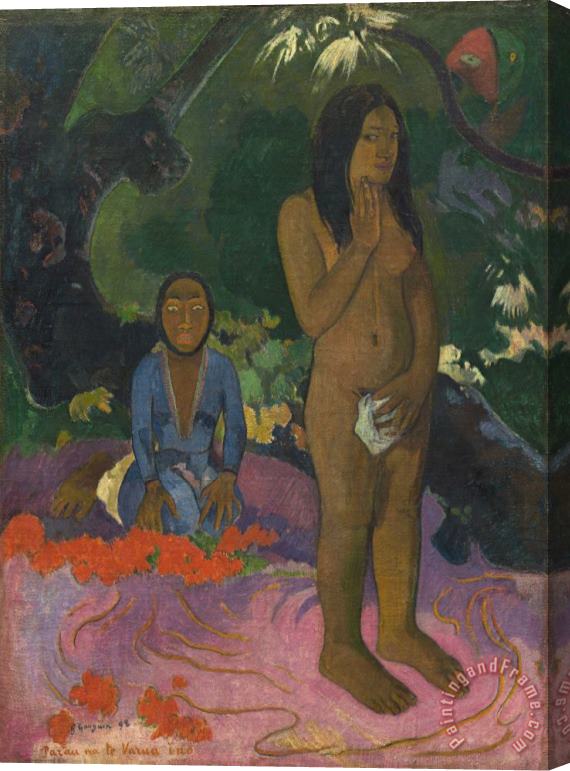 Paul Gauguin Parau Na Te Varua Ino (words of The Devil) Stretched Canvas Painting / Canvas Art