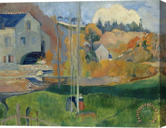 Paul Gauguin Paysage De Bretagne Le Moulin David Stretched Canvas Painting / Canvas Art