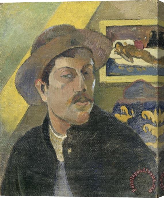 Paul Gauguin Self Portrait with a Hat Stretched Canvas Painting / Canvas Art