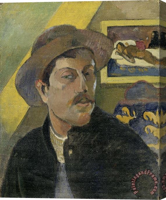 Paul Gauguin Self Portrait with a Hat Stretched Canvas Painting / Canvas Art