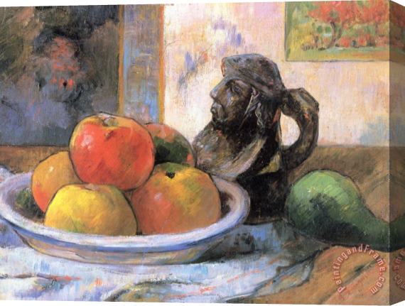 Paul Gauguin Still Life with Apples, a Pear, And a Ceramic Portrait Jug Stretched Canvas Print / Canvas Art