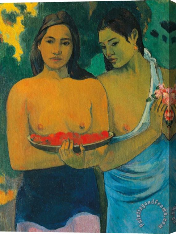Paul Gauguin Tahiti Two Tahitian Women Stretched Canvas Print / Canvas Art