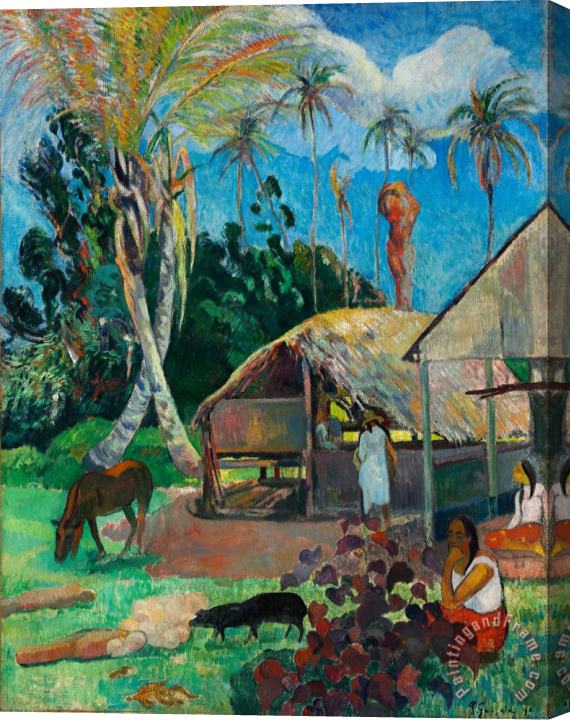 Paul Gauguin The Black Pigs Stretched Canvas Painting / Canvas Art