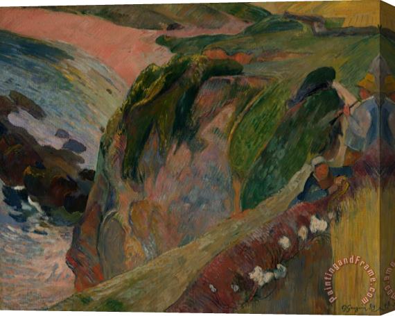 Paul Gauguin The Flageolet Player on The Cliff Stretched Canvas Print / Canvas Art