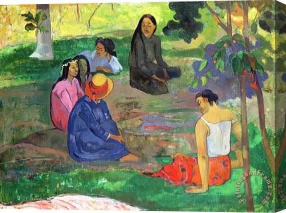 Paul Gauguin The Gossipers Stretched Canvas Painting / Canvas Art