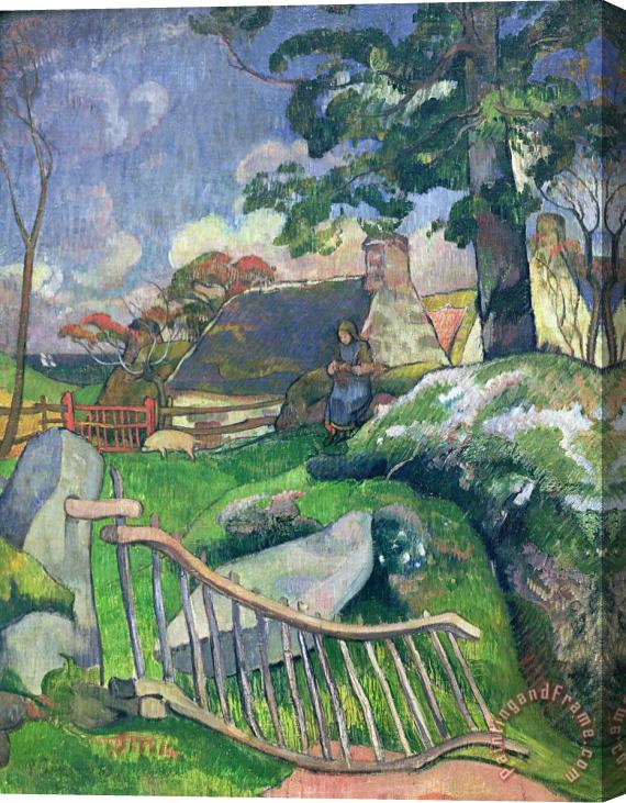 Paul Gauguin The Pig Keeper Stretched Canvas Painting / Canvas Art