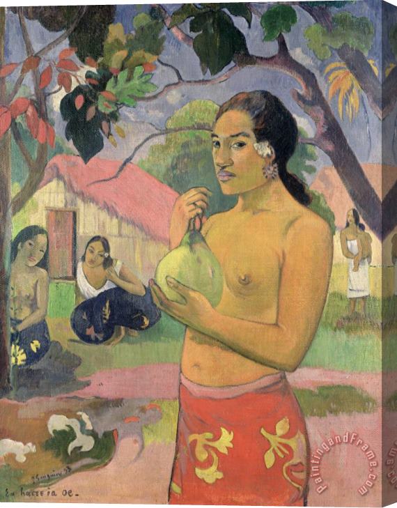 Paul Gauguin Woman With Mango Stretched Canvas Print / Canvas Art