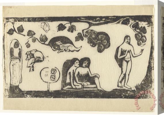 Paul Gauguin Women, Animals, And Foliage Stretched Canvas Print / Canvas Art