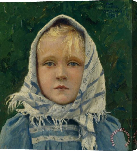 Paul Gustave Fischer Portrait of a Young Girl Stretched Canvas Print / Canvas Art