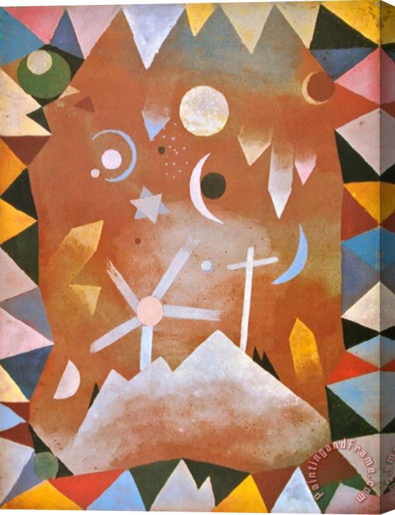 Paul Klee Above The Mountain Peaks Stretched Canvas Painting / Canvas Art