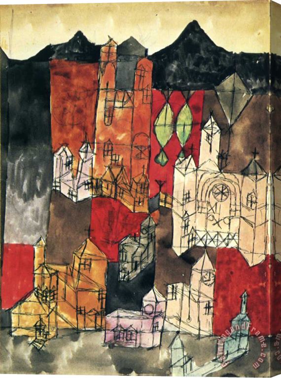 Paul Klee City of Churches 1918 Stretched Canvas Painting / Canvas Art
