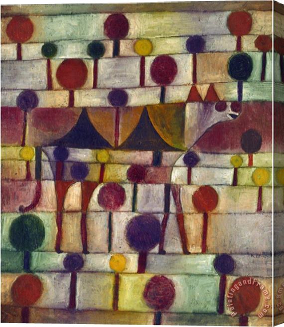 Paul Klee Kamel in Rhythmischer Baumlandschaft 1920 Stretched Canvas Painting / Canvas Art