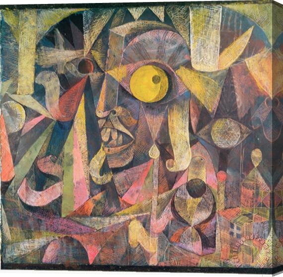 Paul Klee La Lune Etait Sur Le Declin Elle Me Montrait La Grimace D Un Anglais Un Lord Mal Fame 1918 Stretched Canvas Painting / Canvas Art