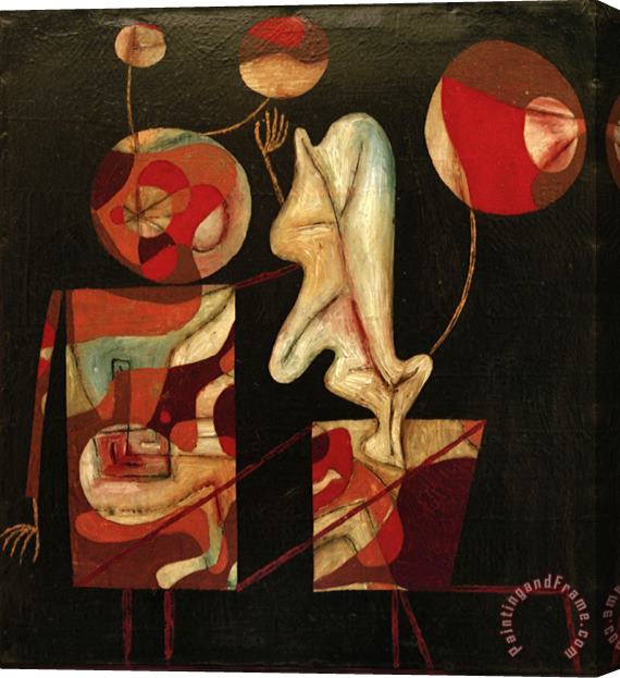 Paul Klee Marionetten Bunt Auf Schwarz Marionettes Colour on Black 1930 Stretched Canvas Painting / Canvas Art