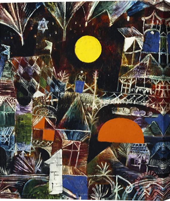 Paul Klee Moonrise Sunset Mondauf Sonnenuntergang Stretched Canvas Print / Canvas Art