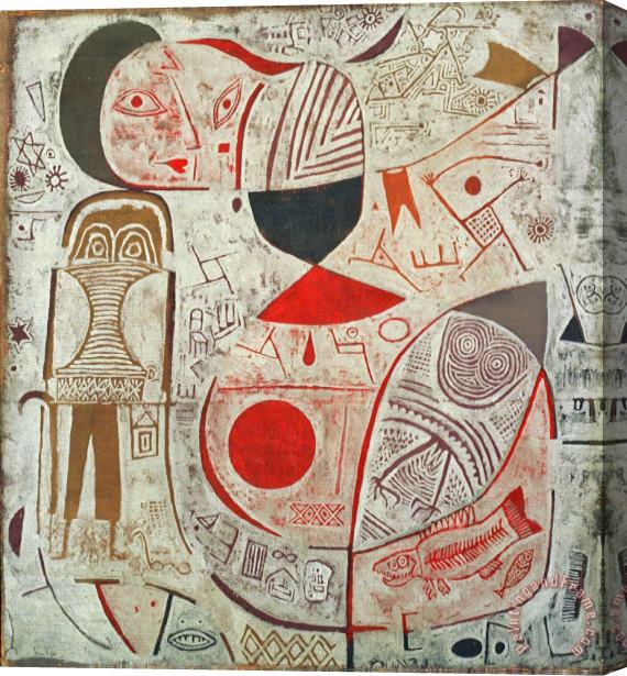 Paul Klee Printed Sheet with Pictures 1937 Stretched Canvas Painting / Canvas Art