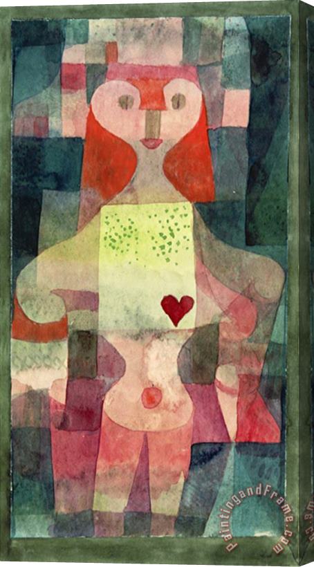 Paul Klee Queen of Hearts Herzdame 1922 Stretched Canvas Print / Canvas Art