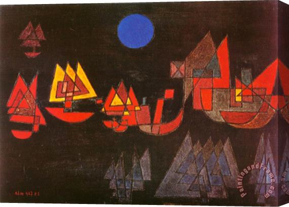 Paul Klee Schiffe Im Dunkeln C 1927 Stretched Canvas Painting / Canvas Art