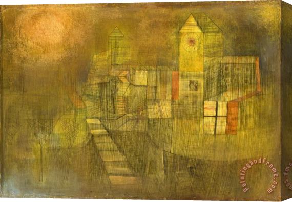 Paul Klee Small Village in The Autumn Sun Stretched Canvas Painting / Canvas Art