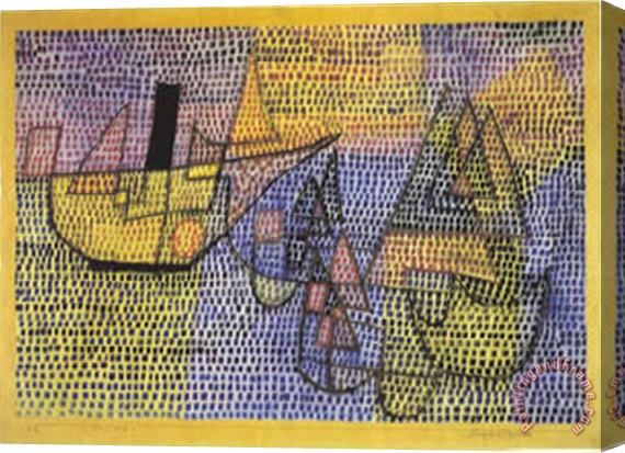 Paul Klee Steamboat And Sailing Boats C 1931 Stretched Canvas Painting / Canvas Art