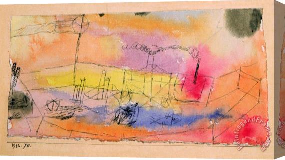 Paul Klee The Fish in The Harbour 1916 Stretched Canvas Painting / Canvas Art