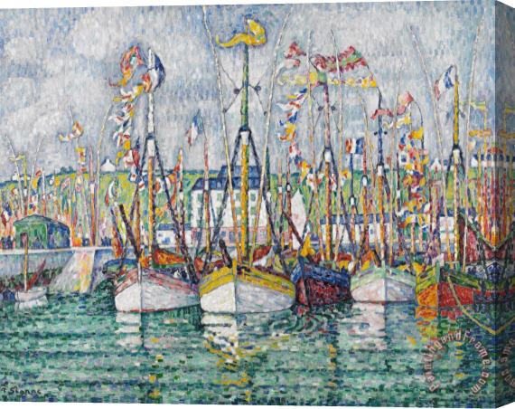 Paul Signac Blessing Of The Tuna Fleet At Groix Stretched Canvas Print / Canvas Art