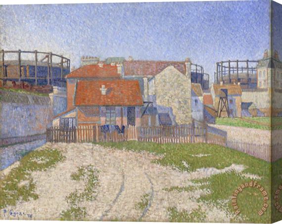 Paul Signac Gasometers at Clichy Stretched Canvas Painting / Canvas Art