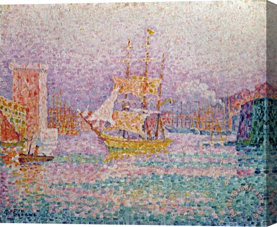 Paul Signac Harbour at Marseilles Stretched Canvas Painting / Canvas Art