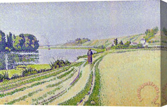 Paul Signac  Herblay La River Stretched Canvas Painting / Canvas Art