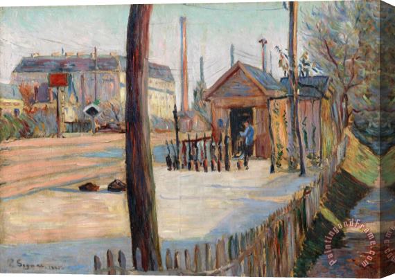 Paul Signac Railway Junction Near Bois Colombes Stretched Canvas Painting / Canvas Art