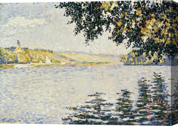 Paul Signac View of The Seine at Herblay Stretched Canvas Painting / Canvas Art