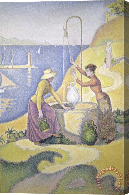 Paul Signac Young Women of Provence at The Well Stretched Canvas Painting / Canvas Art