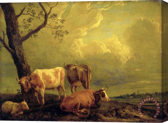 Paulus Potter Cattle And Sheep Stretched Canvas Print / Canvas Art