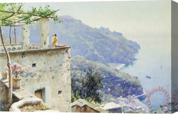 Peder Monsted The Ravello Coastline Stretched Canvas Painting / Canvas Art