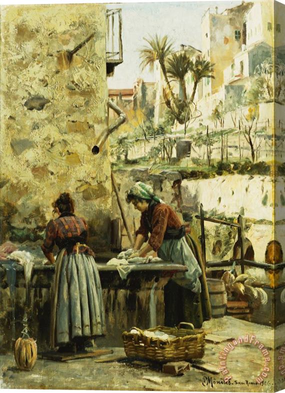 Peder Monsted The Washerwomen Stretched Canvas Painting / Canvas Art
