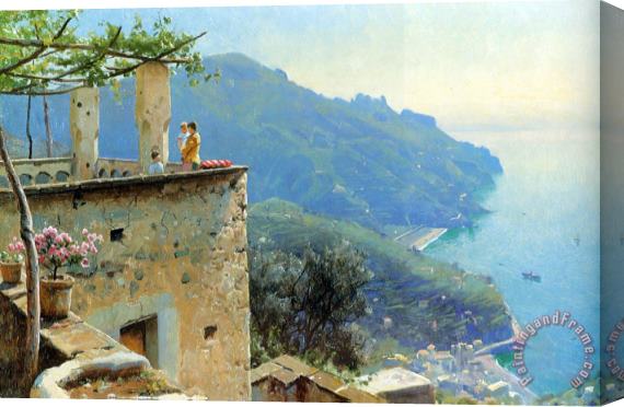 Peder Mork Monsted The Ravello Coastline Stretched Canvas Painting / Canvas Art