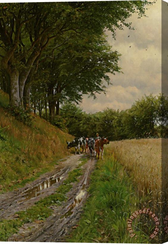 Peder Mork Monsted The Way Home Stretched Canvas Painting / Canvas Art
