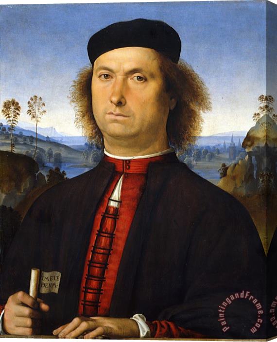 Perugino Portrait of Francesco Delle Opere Stretched Canvas Painting / Canvas Art