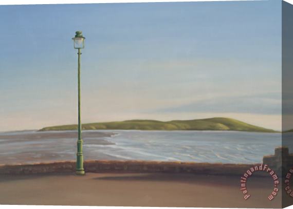 Peter Breeden Lamppost And Brean Down Stretched Canvas Painting / Canvas Art