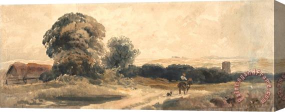 Peter de Wint A Country Road with Traveller on Horseback Stretched Canvas Print / Canvas Art