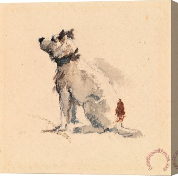 Peter de Wint A Terrier, Sitting Facing Left Stretched Canvas Print / Canvas Art