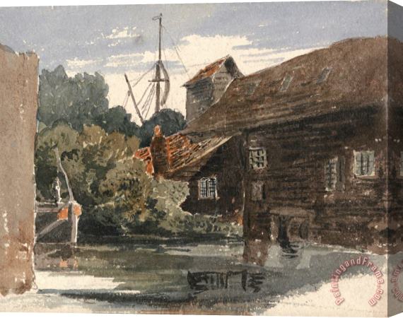 Peter de Wint Mill at Teddington on The Thames Stretched Canvas Painting / Canvas Art