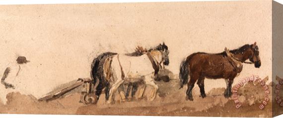 Peter de Wint Plough Horses Stretched Canvas Print / Canvas Art
