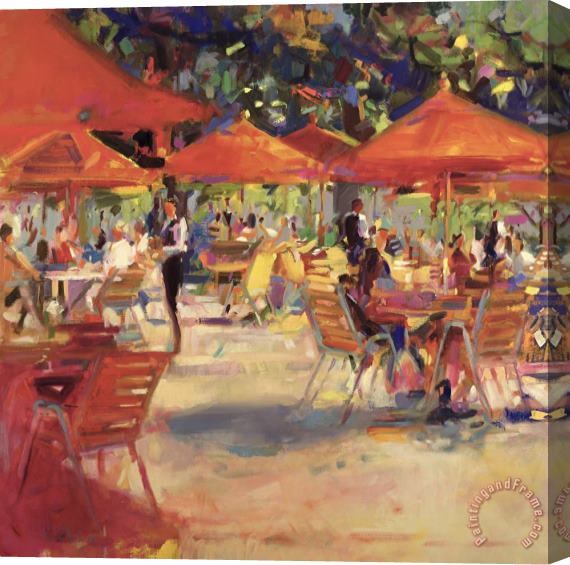 Peter Graham Le Cafe du Jardin Stretched Canvas Painting / Canvas Art
