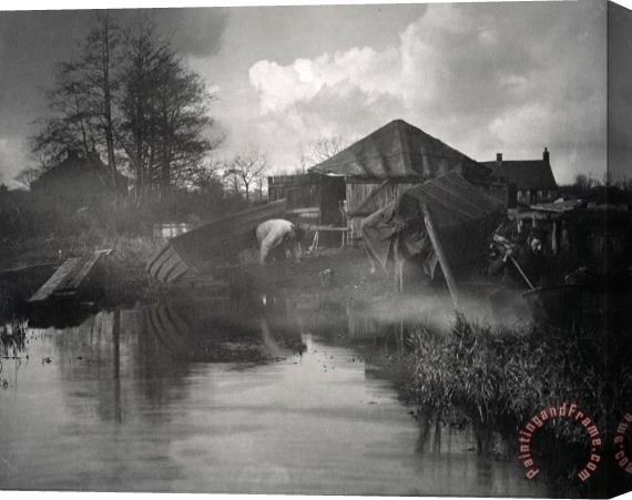 Peter Henry Emerson A Norfolk Boatyard Stretched Canvas Print / Canvas Art