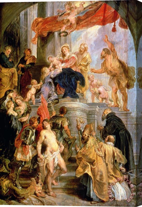 Peter Paul Rubens Enthroned Madonna with Child, Encircled by Saints Stretched Canvas Painting / Canvas Art