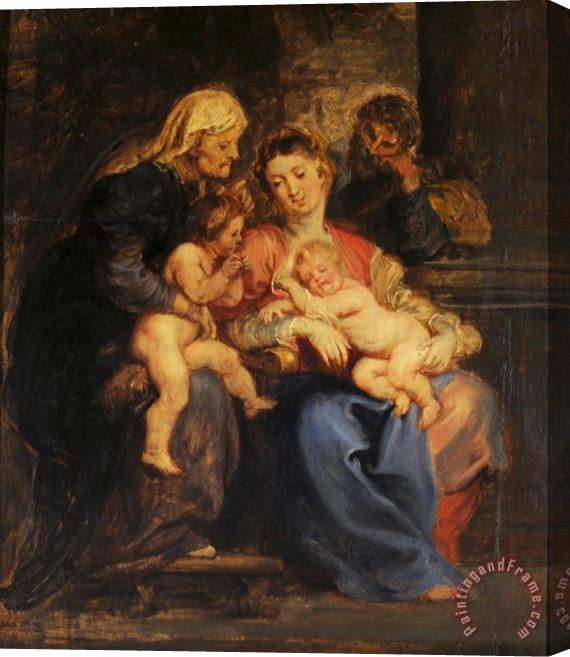 Peter Paul Rubens La Sagrada Familia Con Santa Isabel Y San Juan Stretched Canvas Painting / Canvas Art