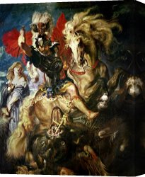 Magasin Fouquet Boutique for The Jeweller Georges Fouquet Rue Royale Paris C 1900 Canvas Paintings - Saint George and the Dragon by Peter Paul Rubens